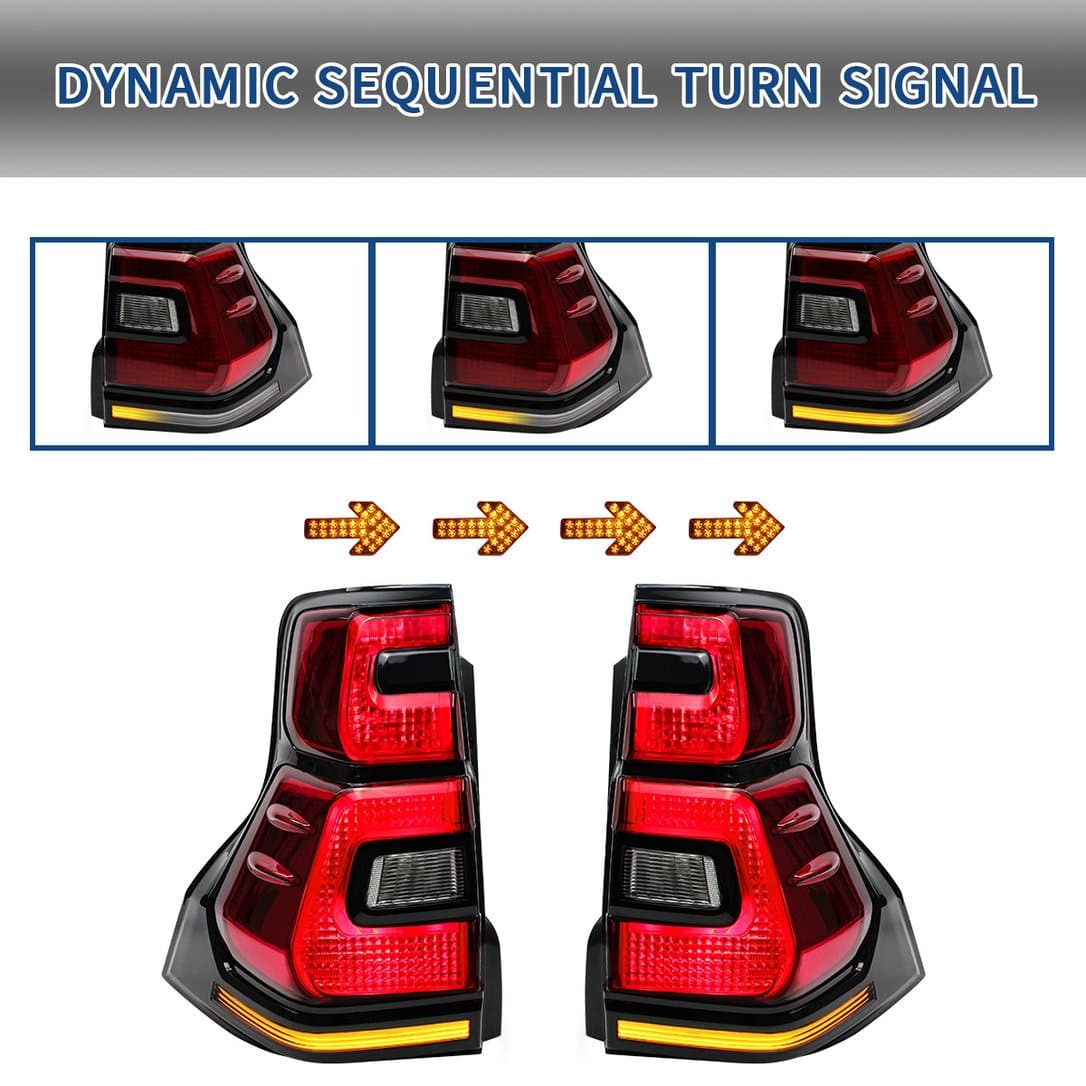 2010-2017 TOYOTA LAND CRUISER PRADO SEQUENTIAL LED TAIL LIGHTS - iilumo