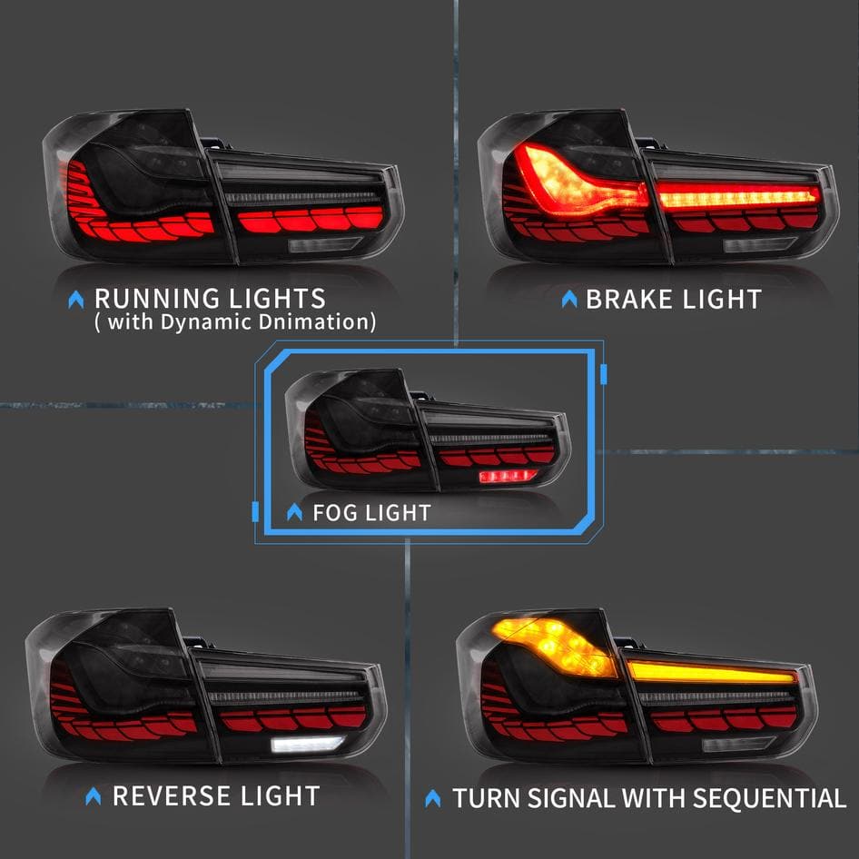 2012-2018 BMW F80 F30 F35 3 SERIES OLED SEQUENTIAL TAIL LIGHTS - iilumo