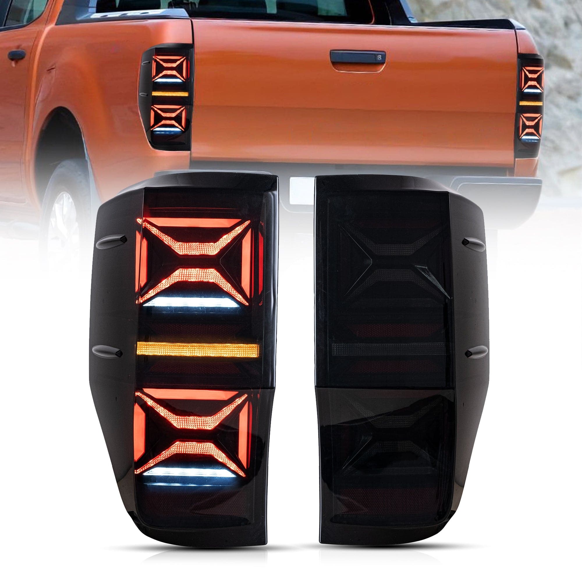 2011-2022 FORD RANGER PX2 PX3 SEQUENTIAL X LED TAIL LIGHTS - iilumo