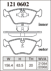 DIXCEL Front Brake Pads for BMW M3 (E36 / E46) / M5 (E34) / Z3 M / Z4 M
