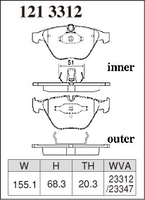 DIXCEL Front Brake Pads for BMW 1M Coupe (E82) / M3 (E90/E92/E93) / 520d (E60) - iilumolab