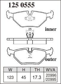 DIXCEL Rear Brake Pads for BMW M3 (E30 / E36) / BMW M5 (E34) / BMW Z3 M