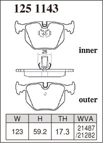 DIXCEL Rear Brake Pads for BMW M3 (E46) / M5 (E39)
