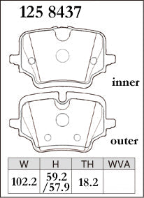 DIXCEL Rear Brake Pads for BMW M135 (F70) / X1 M35i (U11) / X2 M35i (U10) / MINI JCW Countryman (U25)