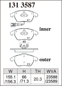 DIXCEL Front Brake Pads for VW Golf GTI (Mk5 / Mk6)