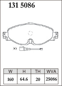 DIXCEL Front Brake Pads for VW Golf (Mk7) / Golf GTI (Mk7) / Passat (B8) / Audi A3 (8V)