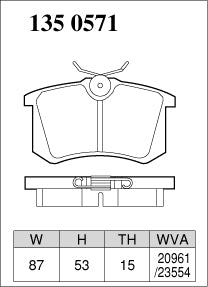 DIXCEL Rear Brake Pads for Renault Megane Mk3 / Mk4 RS (X95 / XFB) – Mechanical Handbrake