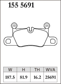 Dixcel Rear Brake Pads for Porsche 911 (991.2 / 992), Cayenne, Taycan
