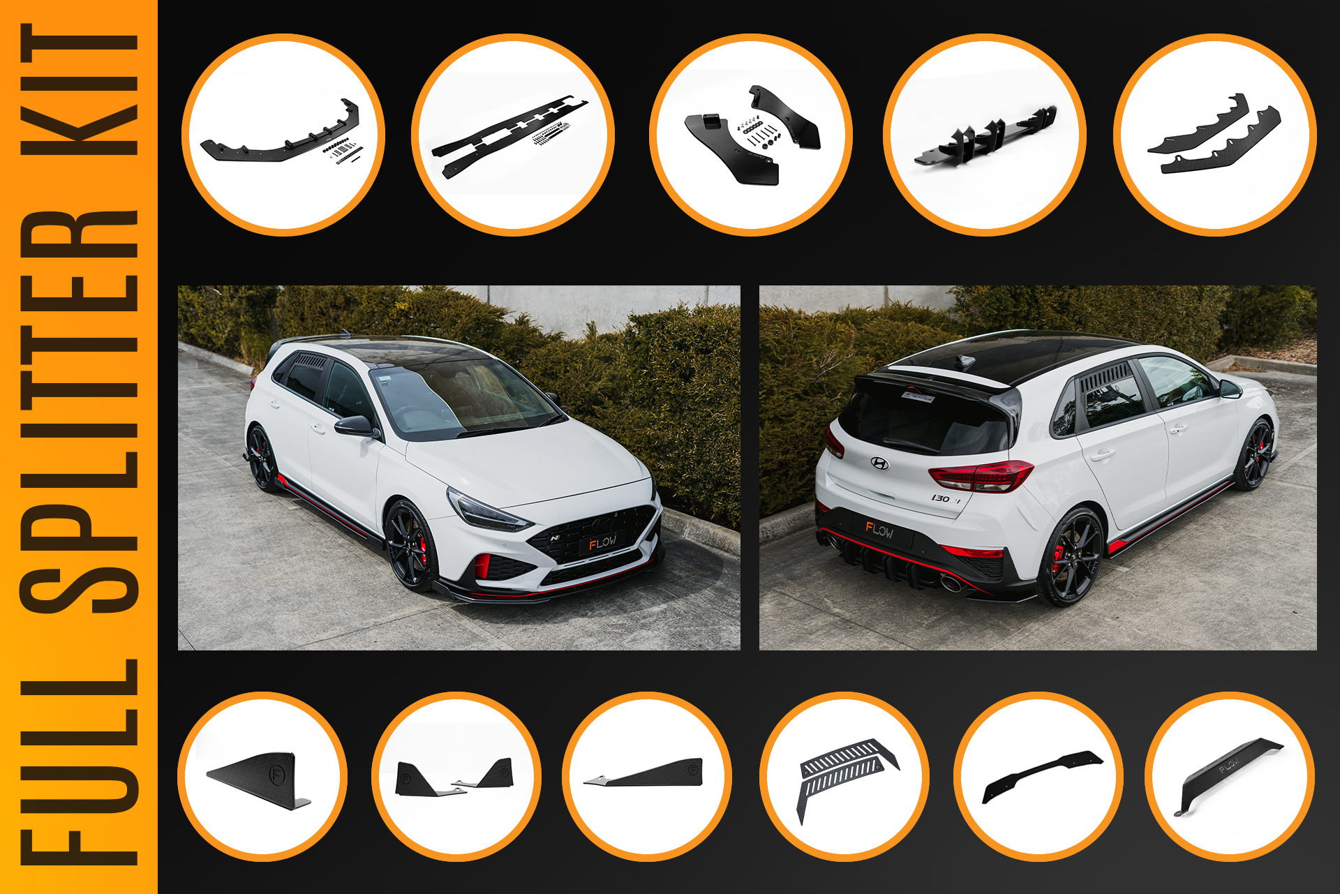 Flow Designs i30N Hatch PDE V6 FL2 2025+ Full Lip Splitter Set - iilumolab