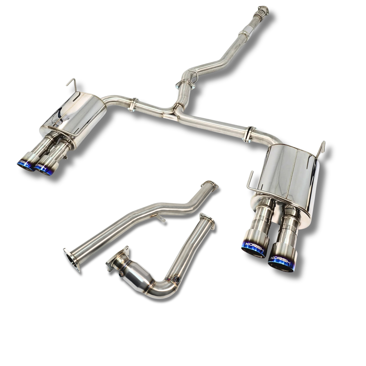 Korsh Auto CVT Turbo Back Exhaust for Subaru WRX 2015+ - Stainless Steel with Titanium Tips