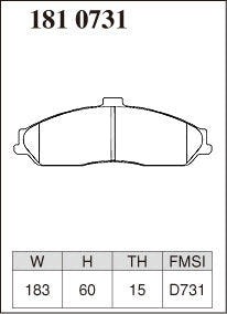 DIXCEL Front Brake Pads for Holden Commodore (VZ) / HSV Clubsport (VT/VX/VY/VZ) / Ford Falcon (BA) / Chevrolet Corvette (C5/C6)