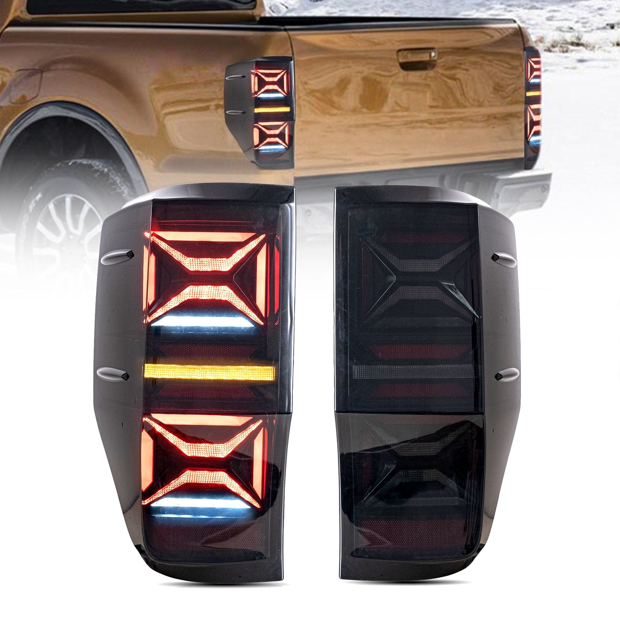 2011-2022 FORD RANGER PX2 PX3 SEQUENTIAL X LED TAIL LIGHTS - iilumo
