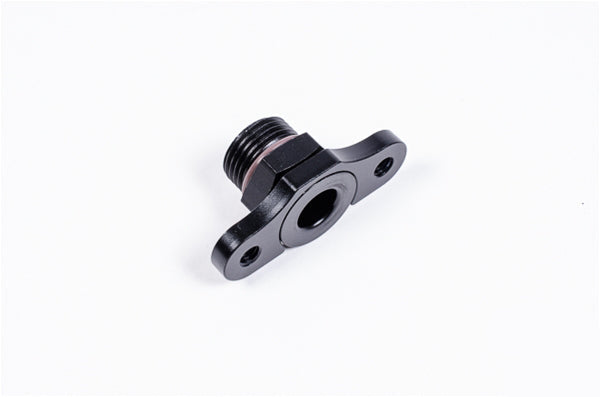 Radium Engineering FPR Adaptor 8AN ORB, 11mm Bore, 39mm Spacing, M6 for Subaru WRX STI 01-07/Mitsubishi Evo X/Mazda MX-5/Toyota 2JZ