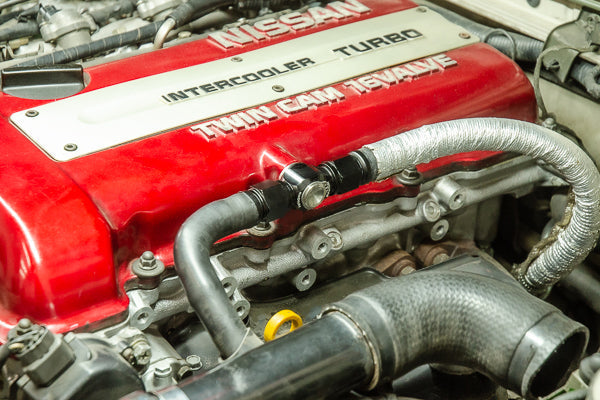 Radium Engineering 10AN Male Press-Fit Fitting for Nissan S13 SR20DET Exhaust