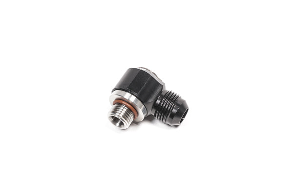Radium Engineering 20-1000-0608 Low Profile Swivel Banjo Fitting, 6AN ORB to 8AN Male