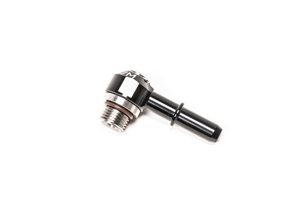 Radium Engineering 20-1000-0610S Low Profile Swivel Banjo Fitting, 6AN ORB to 10mm SAE Quick Connect Male