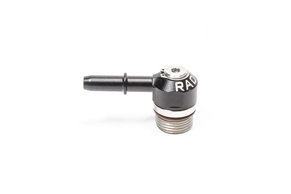 Radium Engineering 20-1000-08313 Low Profile Swivel Banjo Fitting, 8AN ORB to 5/16" SAE Quick Connect Male