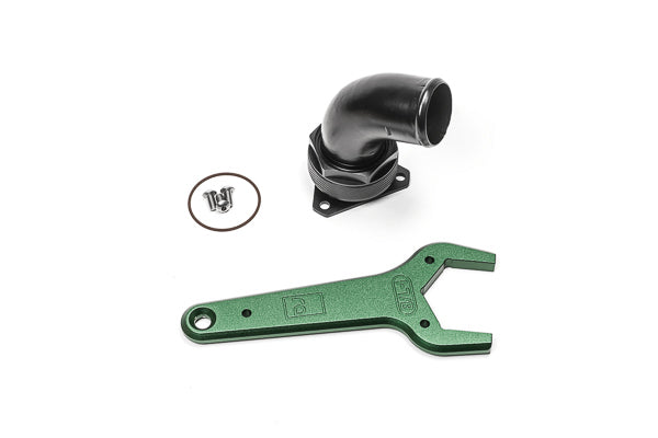 Radium Engineering FCST-X 3-Bolt Remote Mount Fill Neck - 24AN Elbow with 1.5" Barb