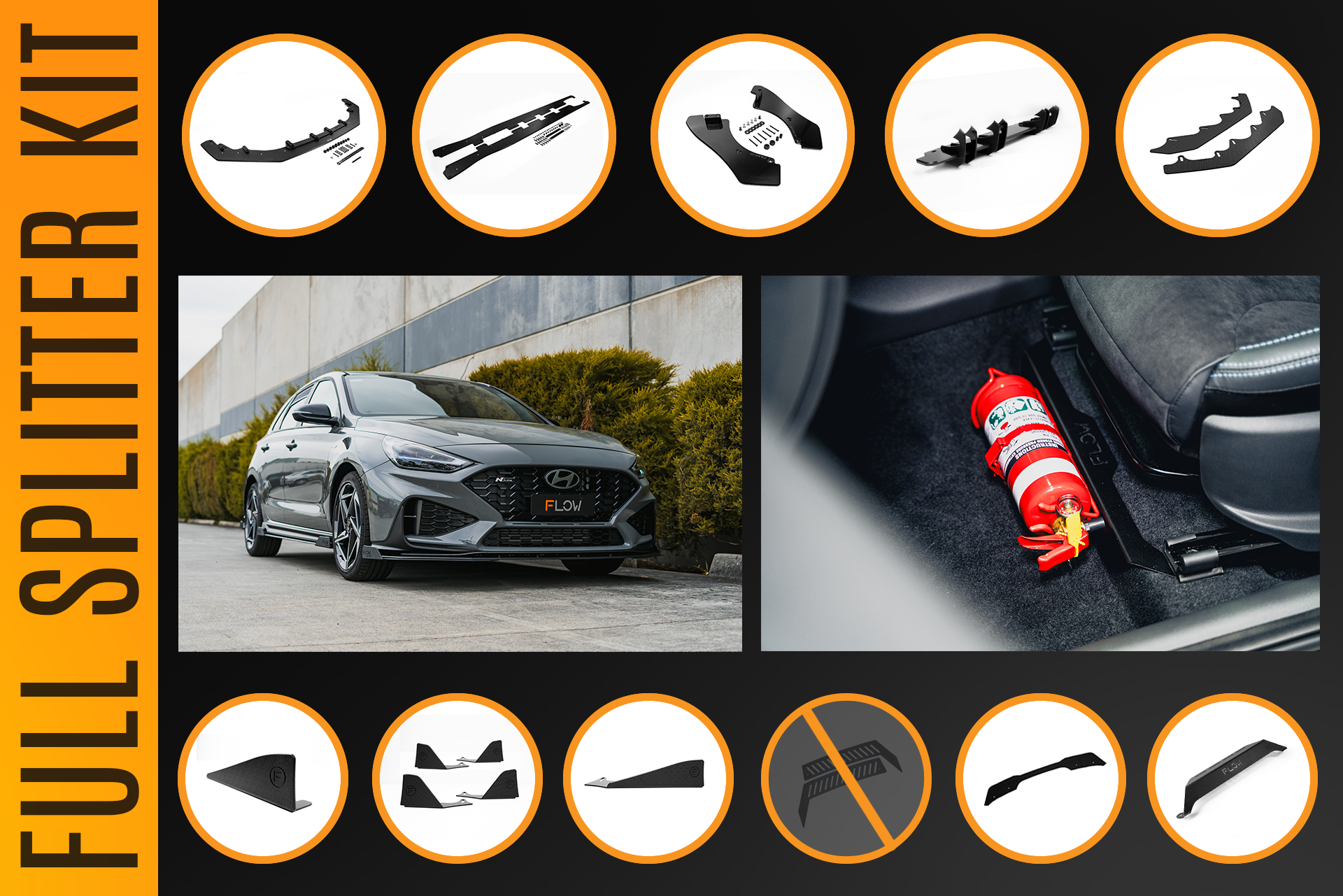 i30N-Line Hatch PDe.V6 FL 2024+ Full Lip Splitter Set