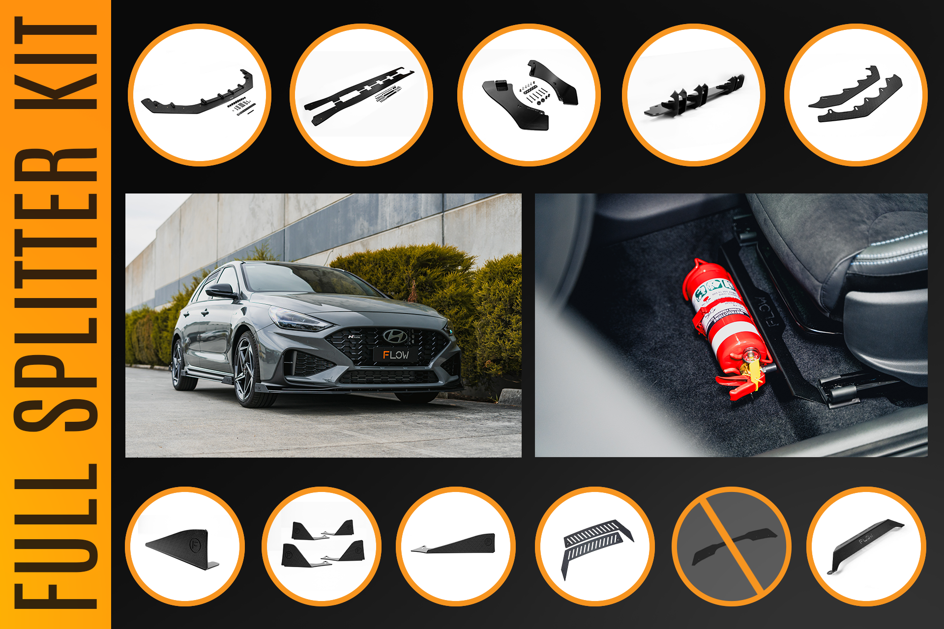 i30N-Line Hatch PDe.V6 FL 2024+ Full Lip Splitter Set
