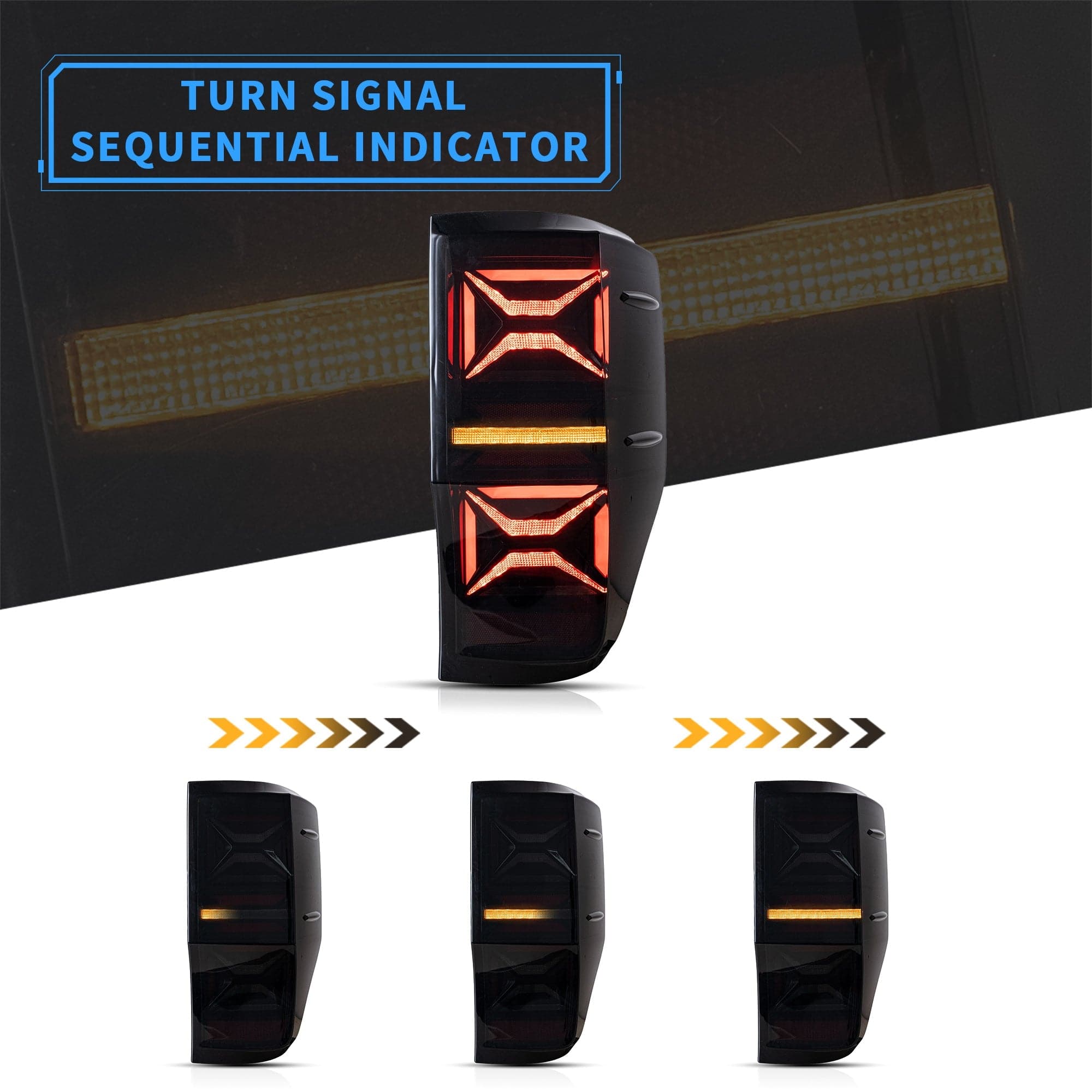 2011-2022 FORD RANGER PX2 PX3 SEQUENTIAL X LED TAIL LIGHTS - iilumo