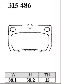 DIXCEL Rear Brake Pads for Lexus IS250 (GSE20R/GSE30R) / GS350 (GRS191R) / Toyota Crown (GRS200R) / Mark X (GRX130R)