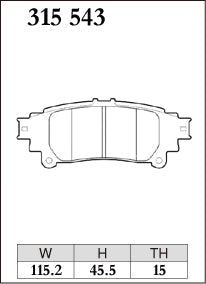 DIXCEL Rear Brake Pads for Toyota Hilux (GUN126R) / Fortuner (GUN156R) / Kluger (GSU50R/GSU55R) / Lexus RX350 (GGL10R)