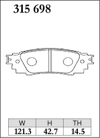 DIXCEL Rear Brake Pads for Toyota RAV4 / Camry / C-HR / Corolla Cross / Alphard / Harrier / Yaris Cross / Lexus RX / UX / ES / LBX Morizo RR