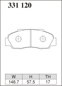 DIXCEL Front Brake Pads for Honda Integra Type R (DC2 98 Spec)