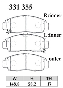 Dixcel Front Brake Pads for Honda Civic (EU/FB) / Accord (CM/CP) / Stream (RN) / Edix (BE)
