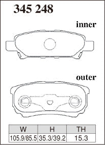 DIXCEL Rear Brake Pads for Mitsubishi Lancer (CG/CH/CJ) / Outlander (CU5W) / Jeep Compass / Patriot (MK) - iilumolab