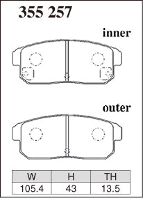 DIXCEL Rear Brake Pads for Mazda RX-8 (SE / FE)