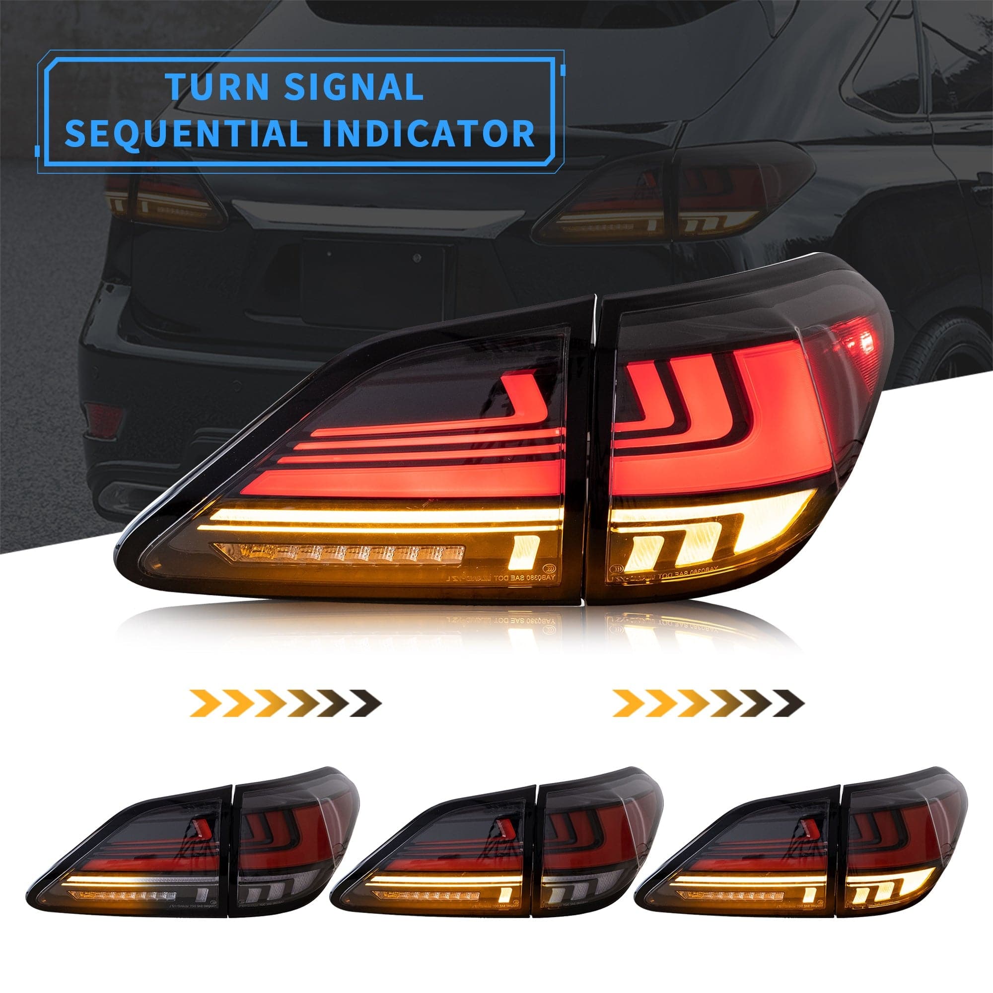 2009-2014 LEXUS RX270 RX330 RX350 RX450H LED DYNAMIC TAIL LIGHTS - iilumolab