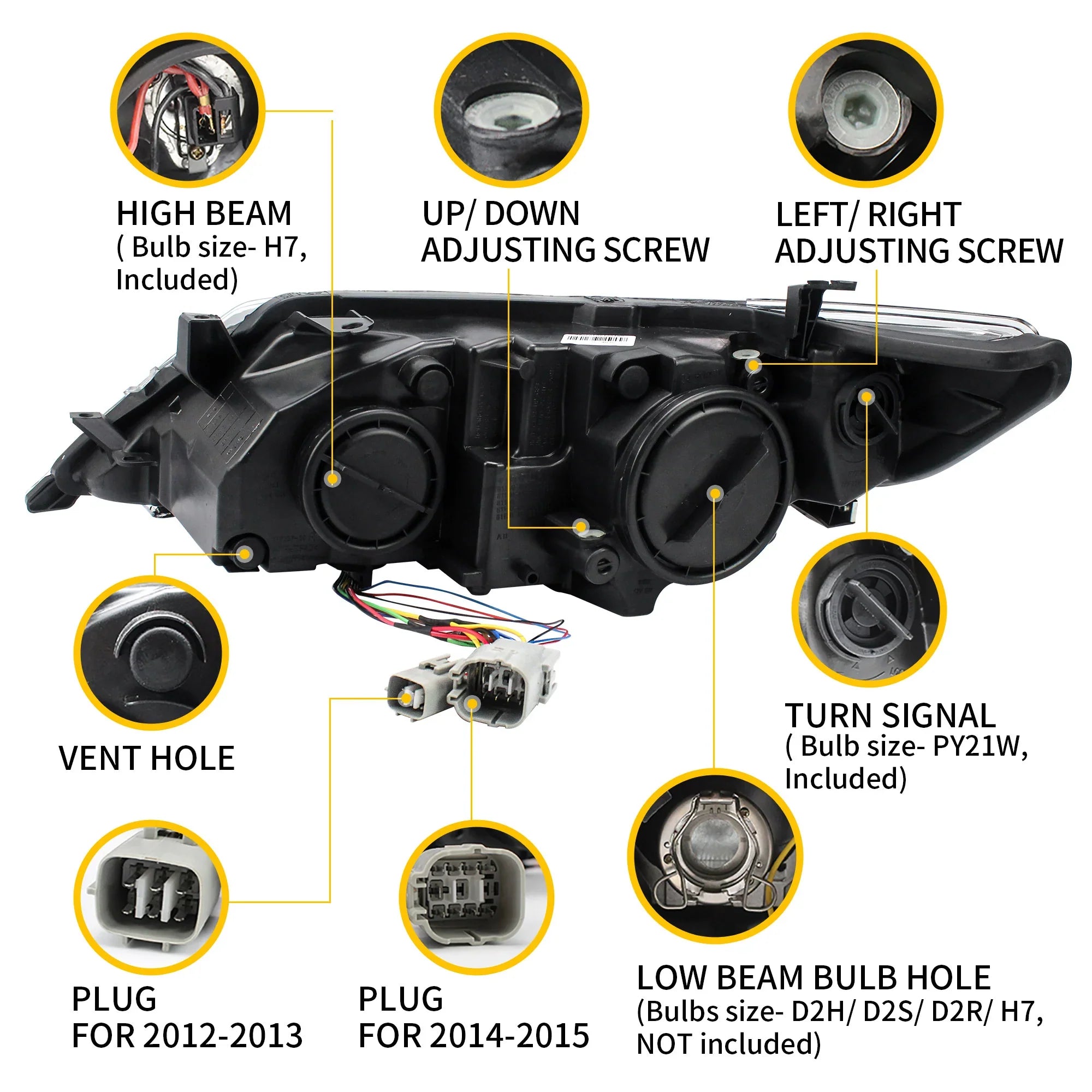 2012-2014 TOYOTA CAMRY PROJECTOR LED DRL HEADLIGHTS