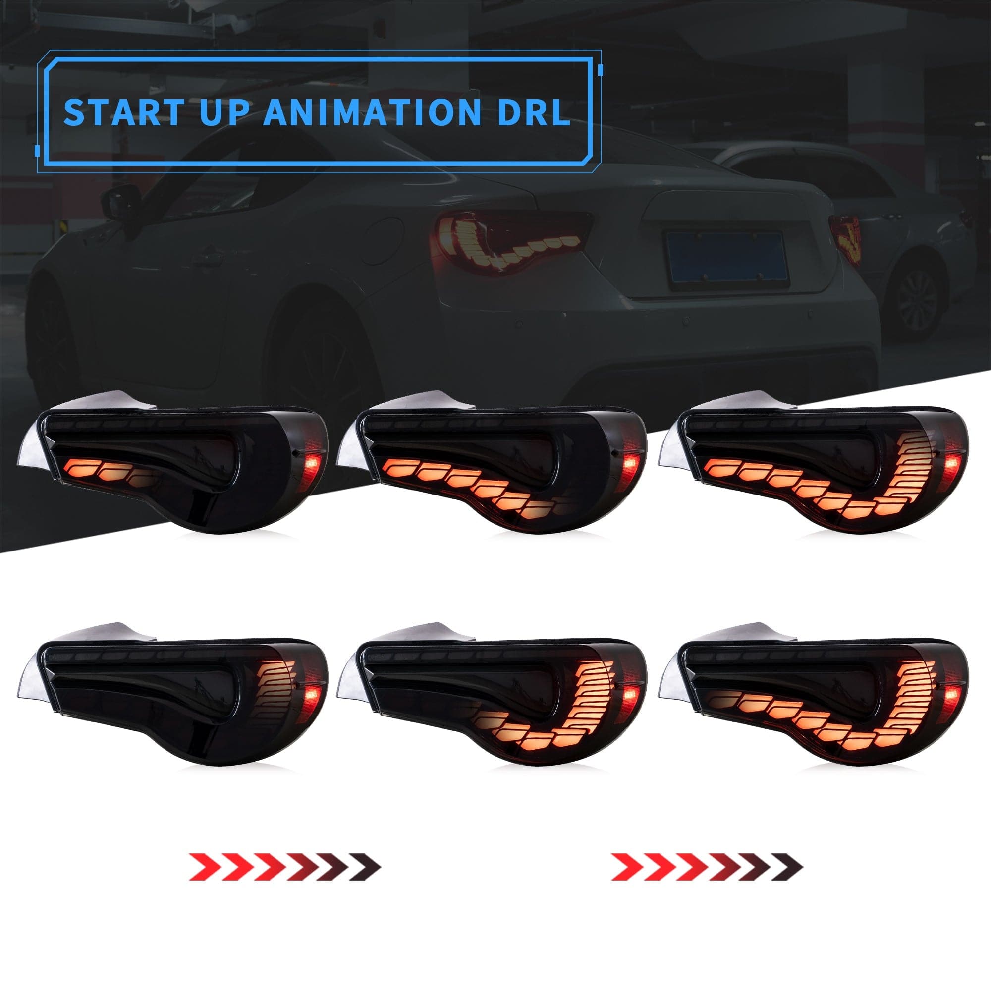 2012-2021 TOYOTA 86 / SUBARU BRZ GTS STYLE SEQUENTIAL OLED TAIL LIGHTS - iilumolab