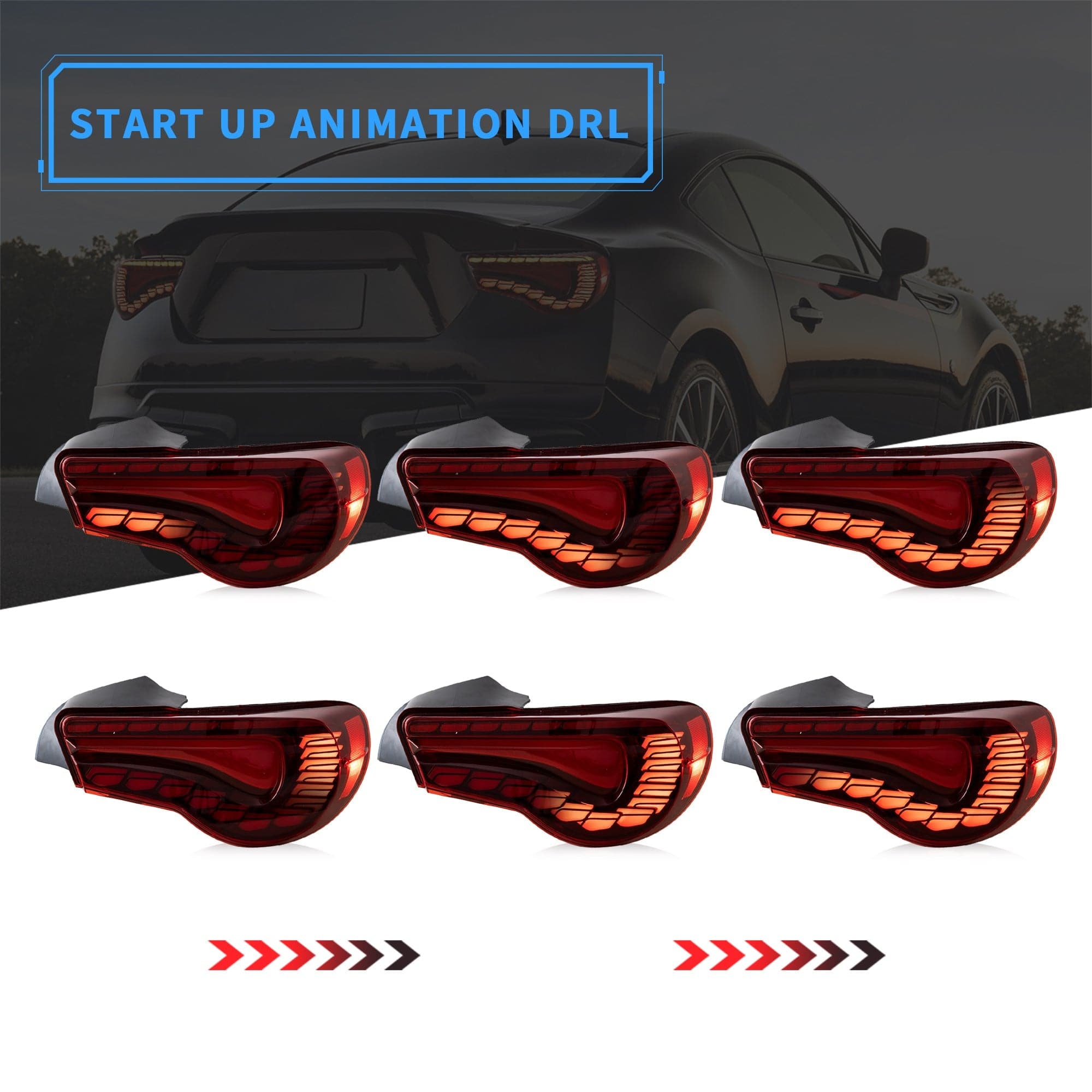 2012-2021 TOYOTA 86 / SUBARU BRZ GTS STYLE SEQUENTIAL OLED TAIL LIGHTS - iilumolab