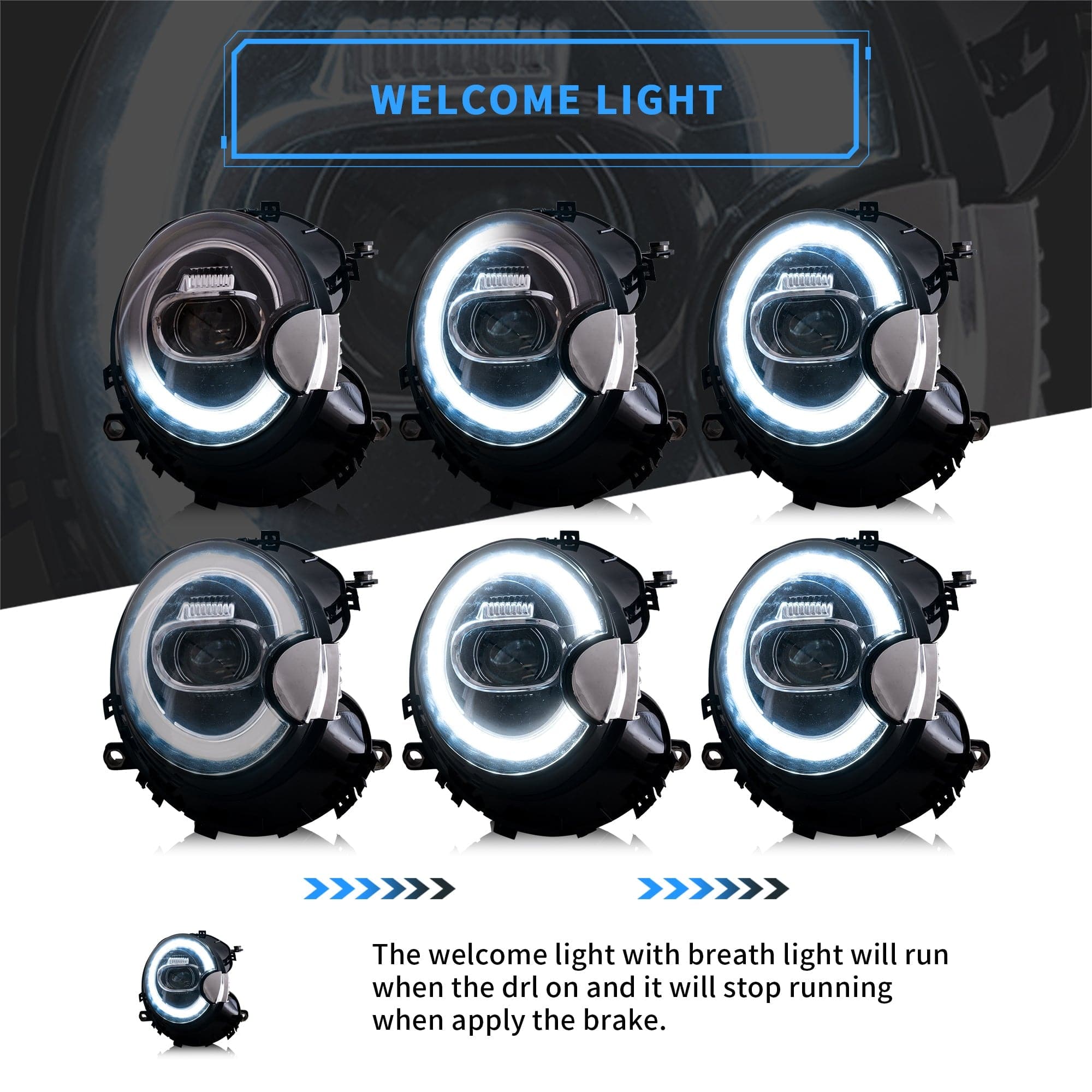 2008-2015 MINI COOPER R55 R56 R57 R58 R59 SEQUENTIAL LED HEADLIGHTS