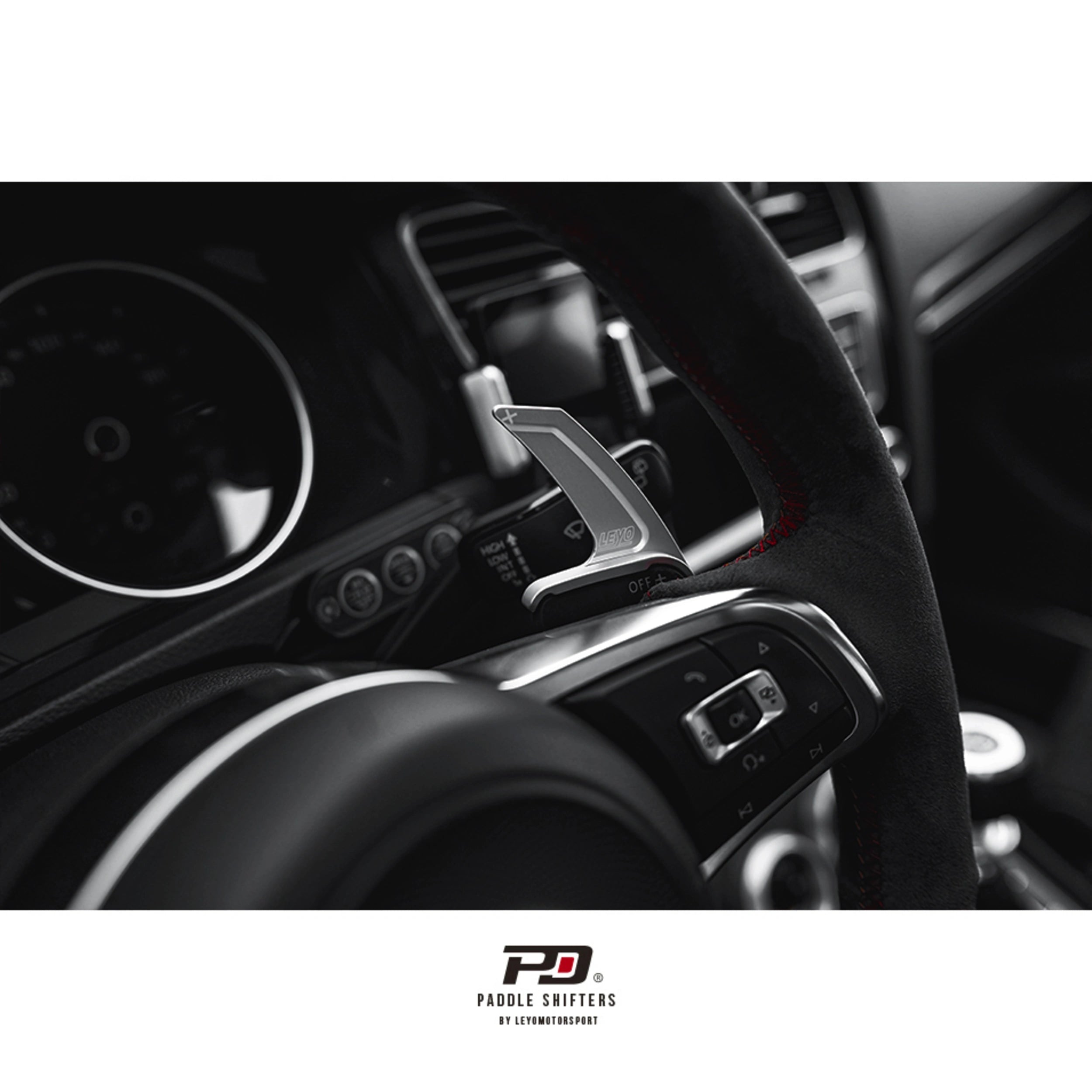 LEYO MK7 Golf GTI / R Billet Pad Shift Ext - Silver (Gen.2) - iilumolab