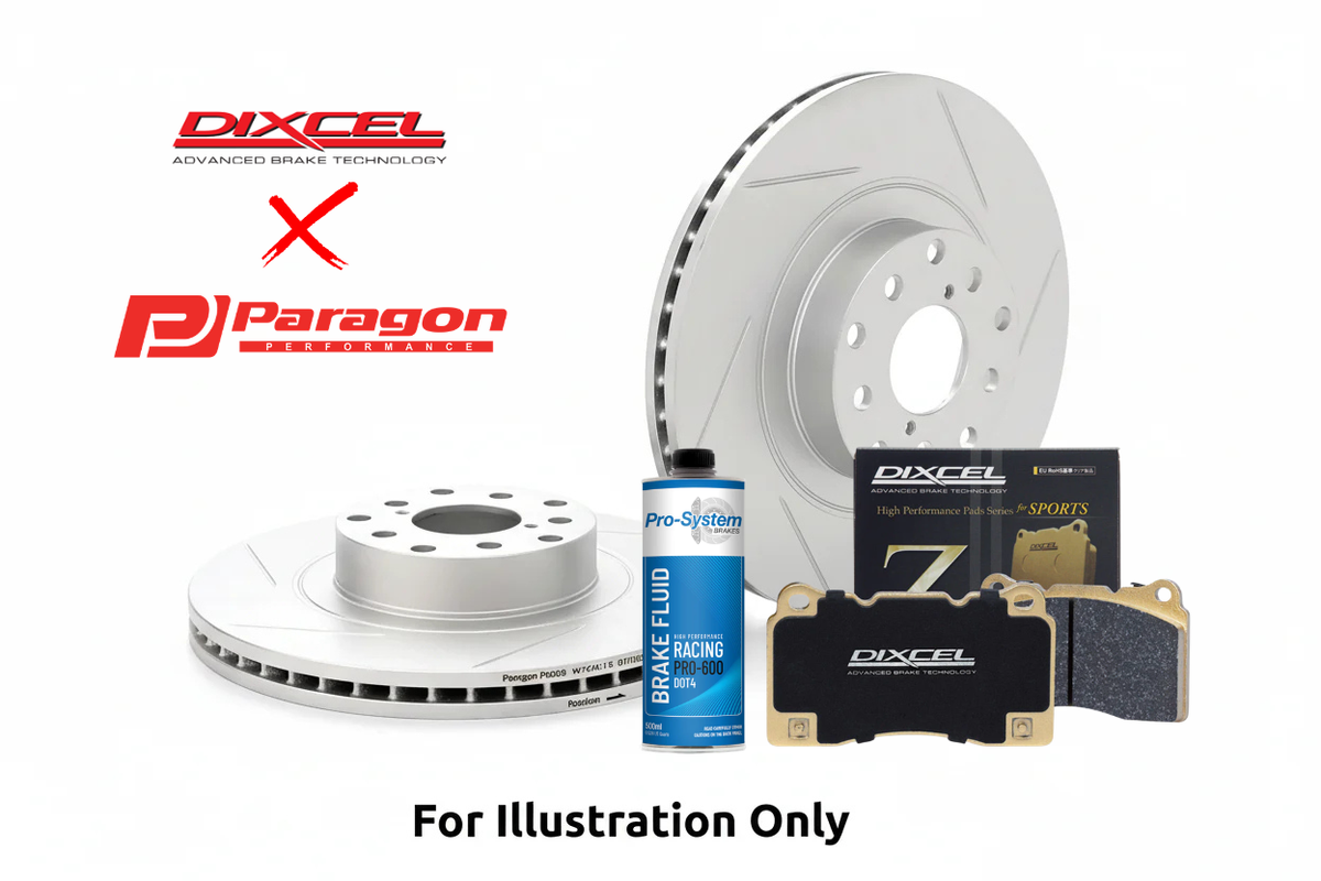 Paragon PAR42224S Front Rotor + Dixcel Brake Pad Combo for Mitsubishi Lancer EVO X