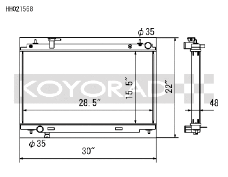 Koyorad HH021568 – 48mm Series Radiator for Nissan 350Z 2003-2006