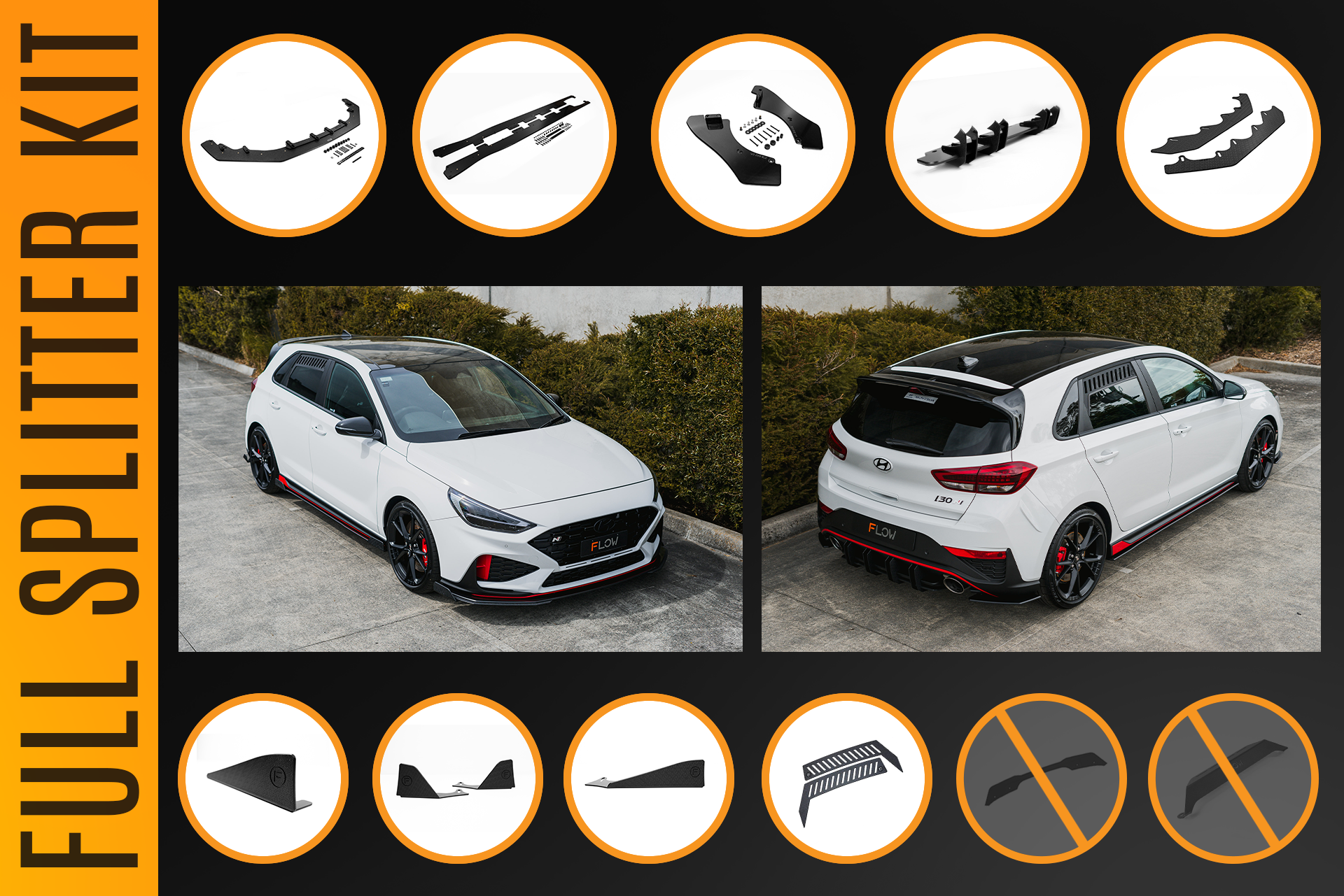 Flow Designs i30N Hatch PDE V6 FL2 2025+ Full Lip Splitter Set - iilumolab