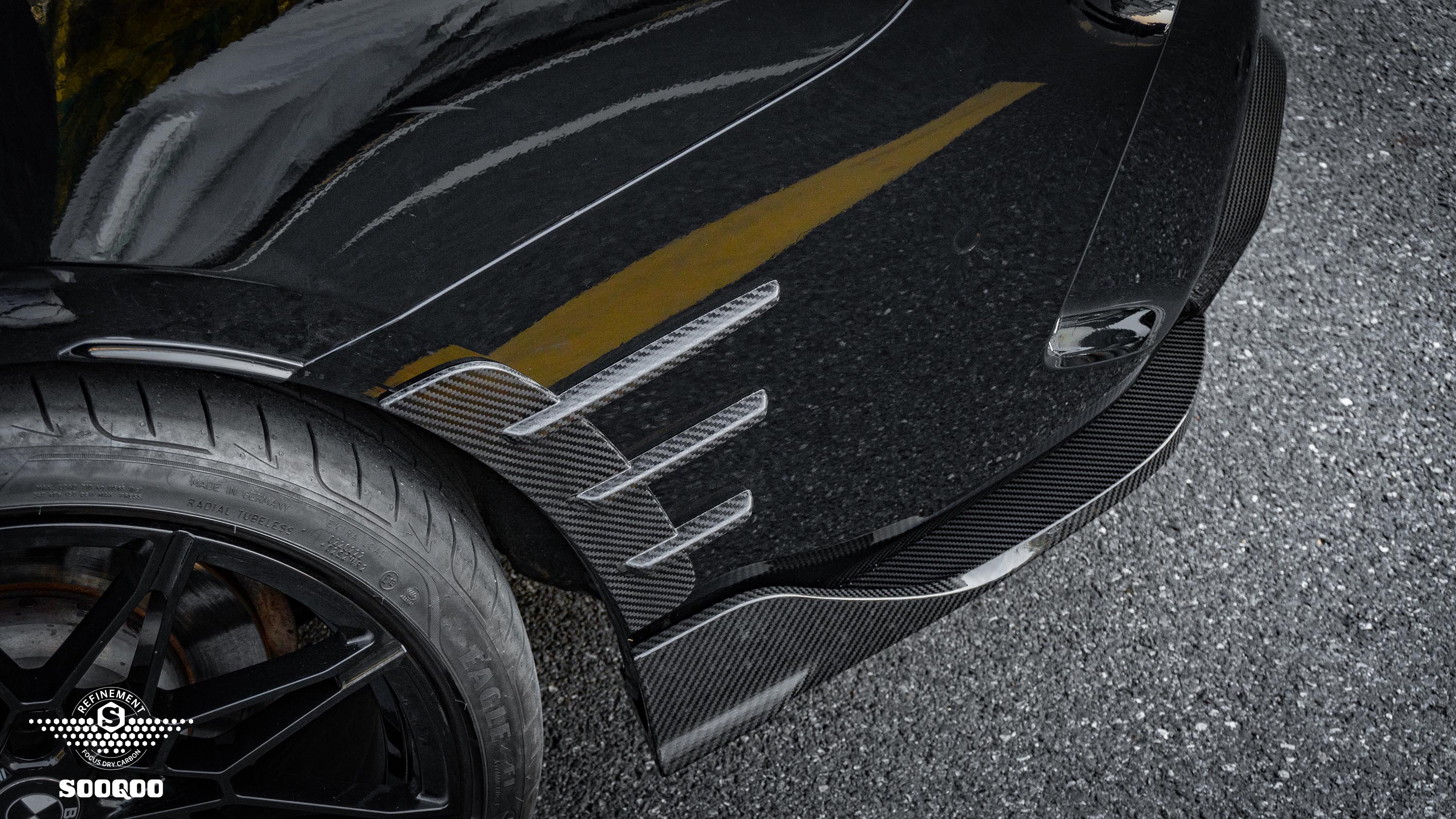 Sooqoo Pre Pregged Dry Carbon Fiber Rear Fender Vent for BMW 4 Series Coupe G22 G23 2020+