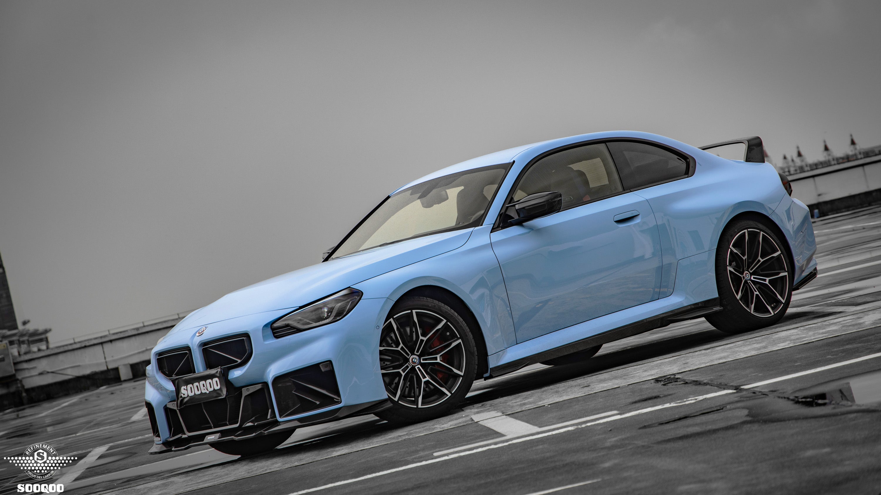 Sooqoo Pre Pregged Dry Carbon Fiber Front Lip Type B for BMW M2 G87 2023+