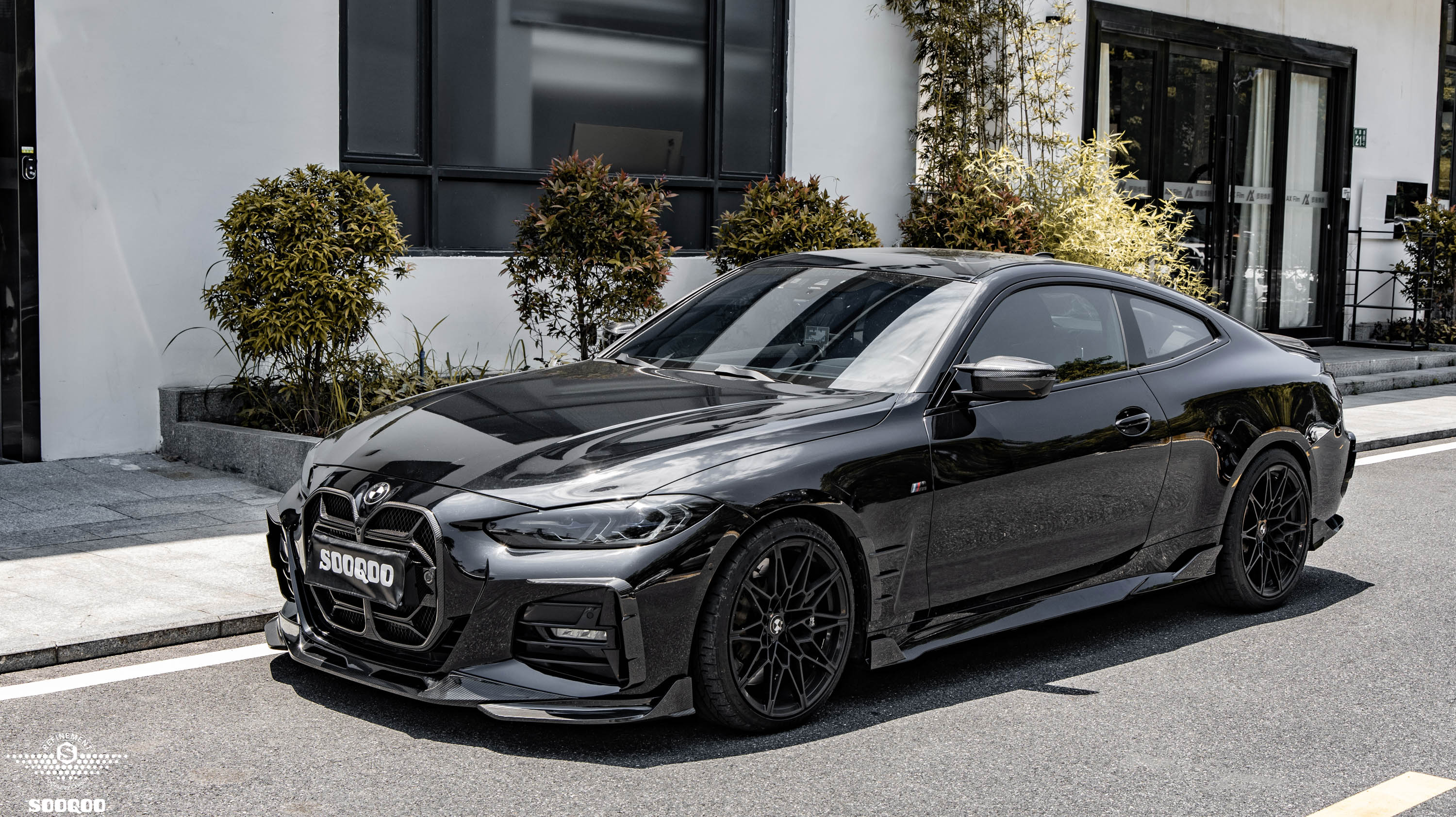 Sooqoo Pre Pregged Dry Carbon Fiber Front Fender Vent Trim for BMW 4 Series Coupe G22 G23 2020+
