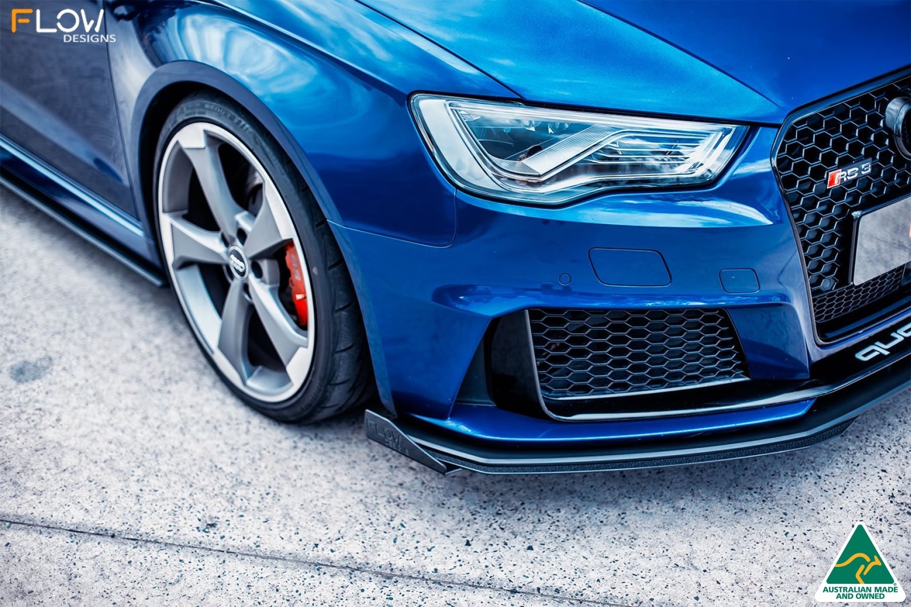 Flow Designs RS3 8V Sportback (Pre-Facelift) Front Lip Splitter V3 - iilumolab