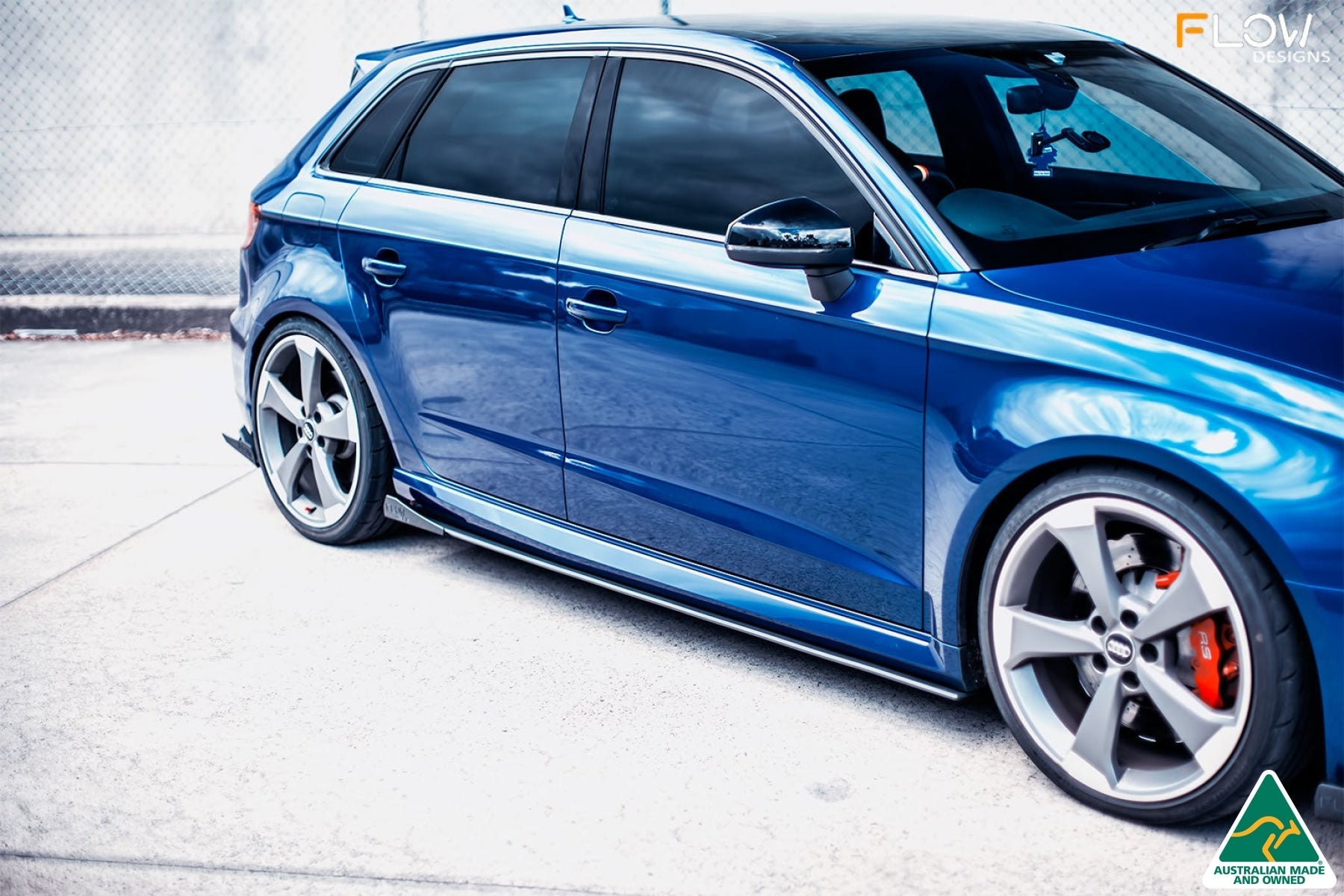 Flow Designs RS3 8V Sportback (Pre-Facelift) Side Skirt Splitters V3 (Pair) - iilumolab