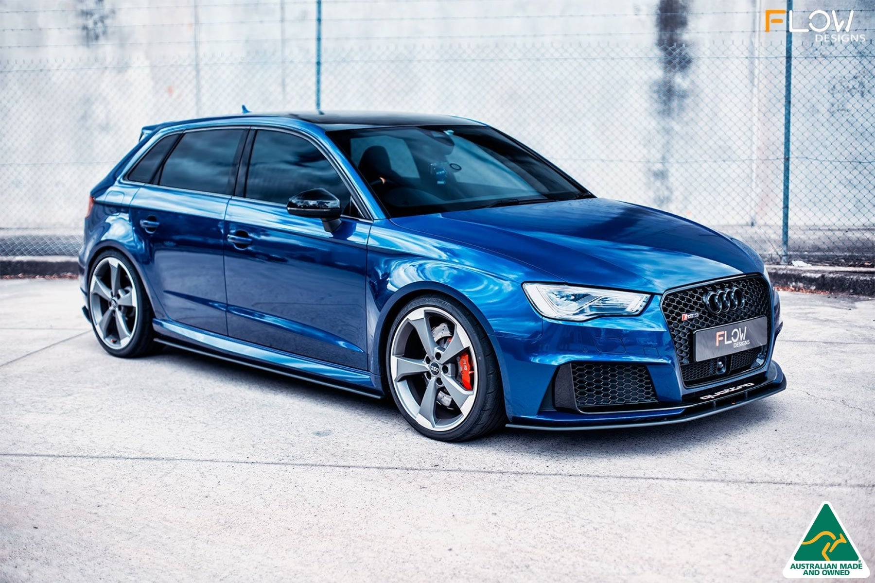 Flow Designs RS3 8V Sportback (Pre-Facelift) Side Skirt Splitters V3 (Pair) - iilumolab