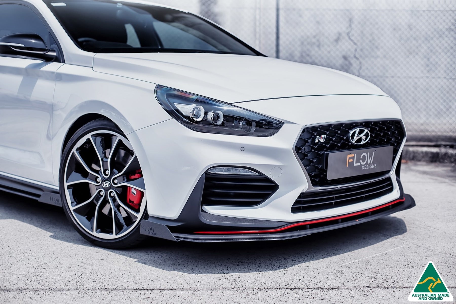 Flow Designs i30N Fastback PD Front Lip Splitter & Reinforcement Brackets - iilumolab