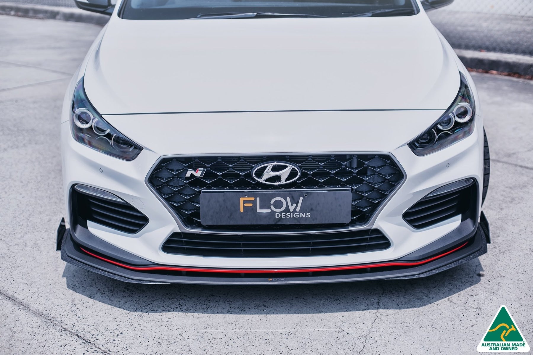 Flow Designs i30N Fastback PD Front Lip Splitter & Reinforcement Brackets - iilumolab