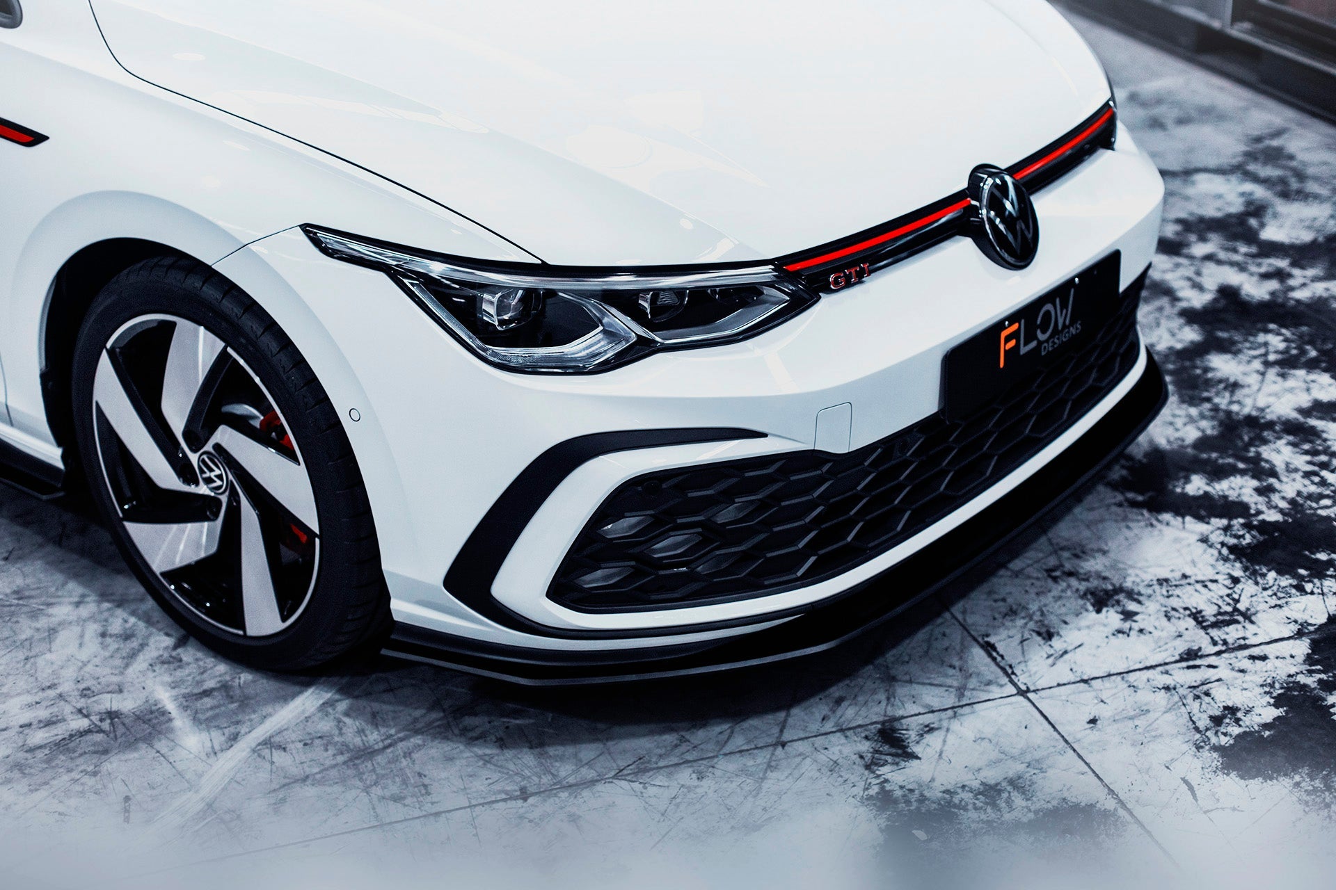 Flow Designs MK8 Golf GTI Front Lip Splitter & Bumper Reinforcement Plate - iilumolab